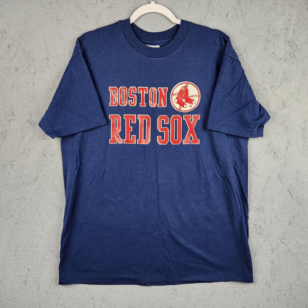 Vintage Boston Red Sox Shirt Mens XL Blue MLB Baseball Tee USA 90s Single Stitch